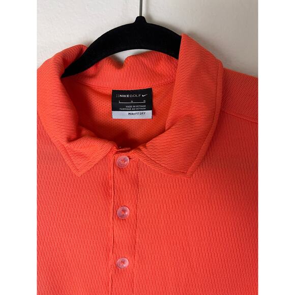 Nike Golf Dri-FIT Orange Short Sleeve Shirt - Men's Large - Picture 2 of 7